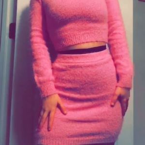 Baby pink shirt and skirt set!